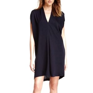 Vince Silk Navy Double V Shift Dress Size